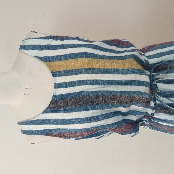 NEW Drew Striped Drawstring Tapered Leg Jumpsuit Blue Red S summer coastalcore - Picture 3 of 13